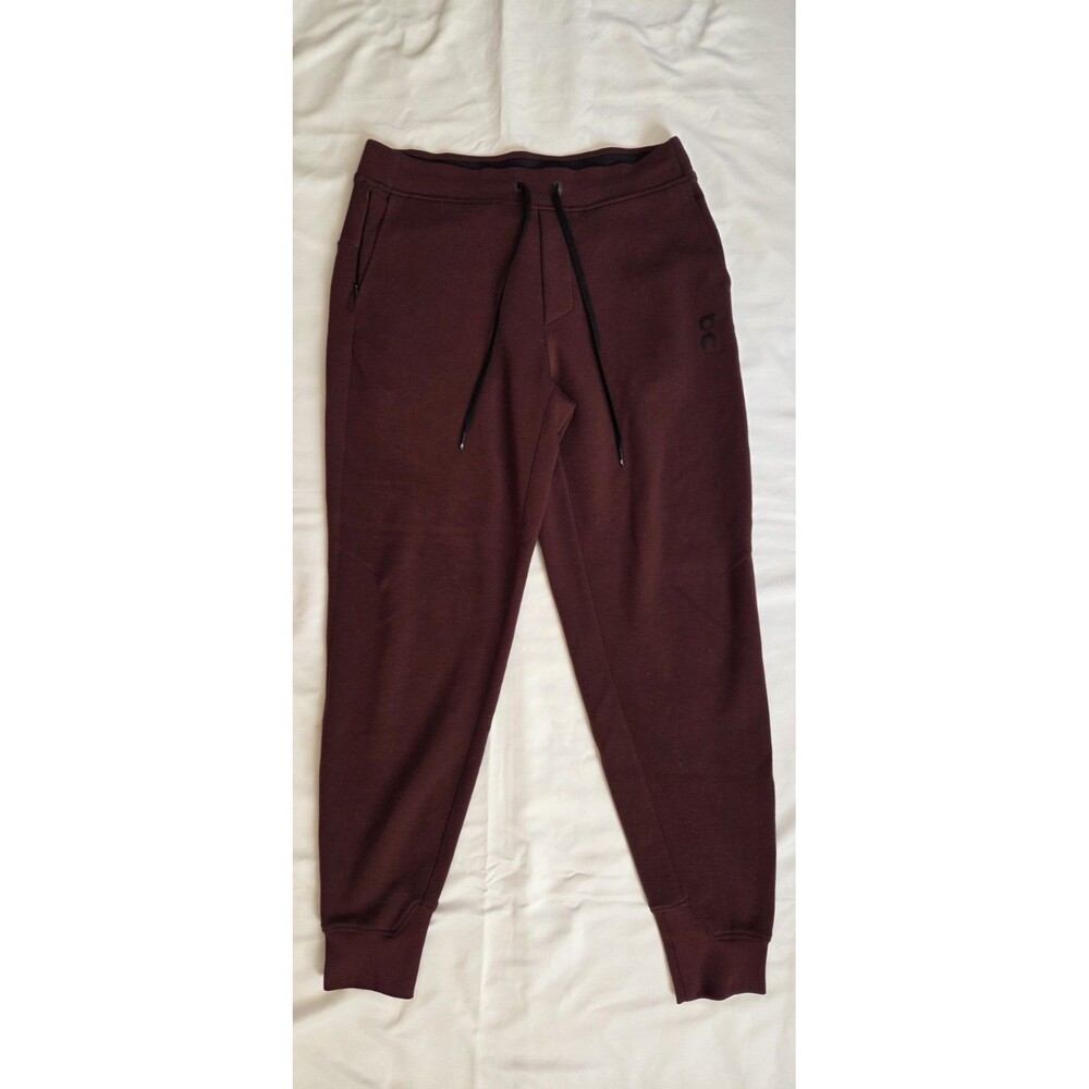 On Cloud Men's Mullberry Soft Sweat Joggers Pants Pockets Size Medium Burgundy
